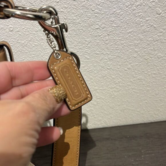 COACH 3574 Sufflette Cloth + Leather Shoulder Bag Crossbody Tan Jacquard - Picture 5 of 16